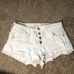 Plain white shorts.